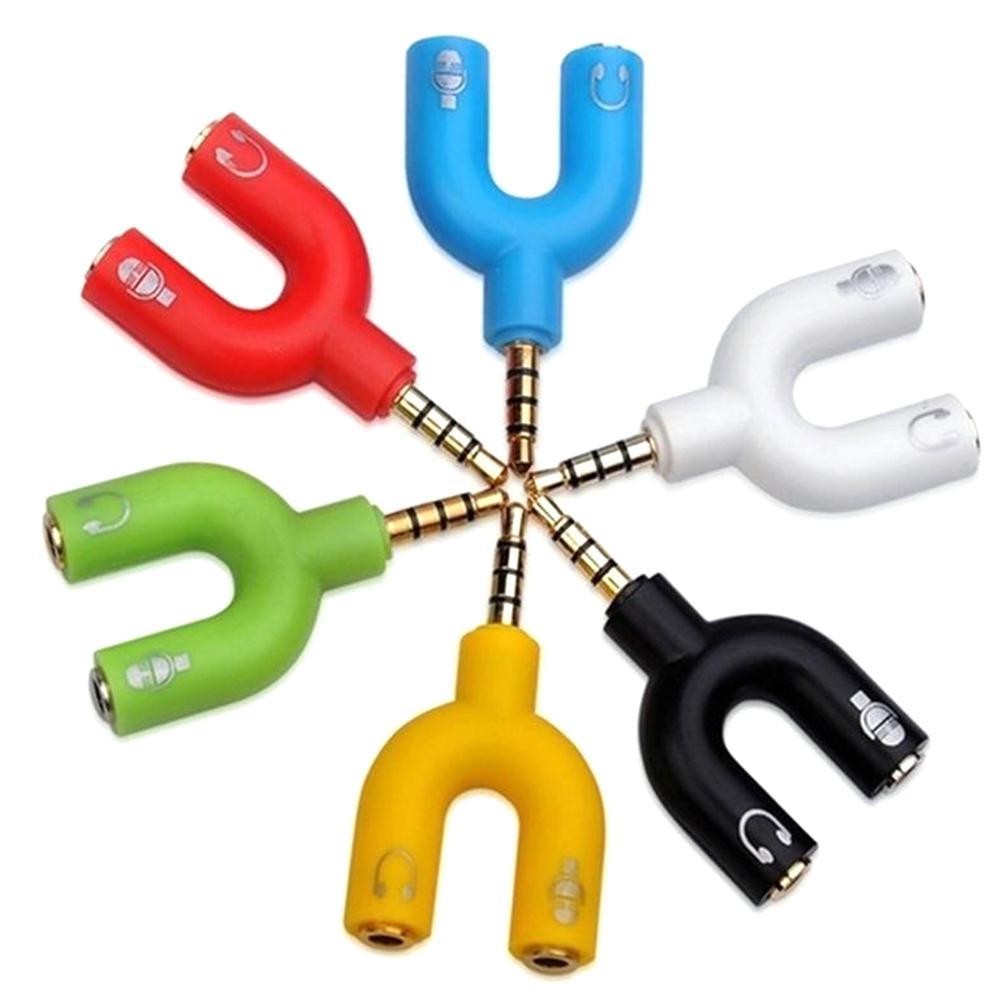 Earphone Splitter Jack - 1 Buah Adaptor Tipe U Ganda