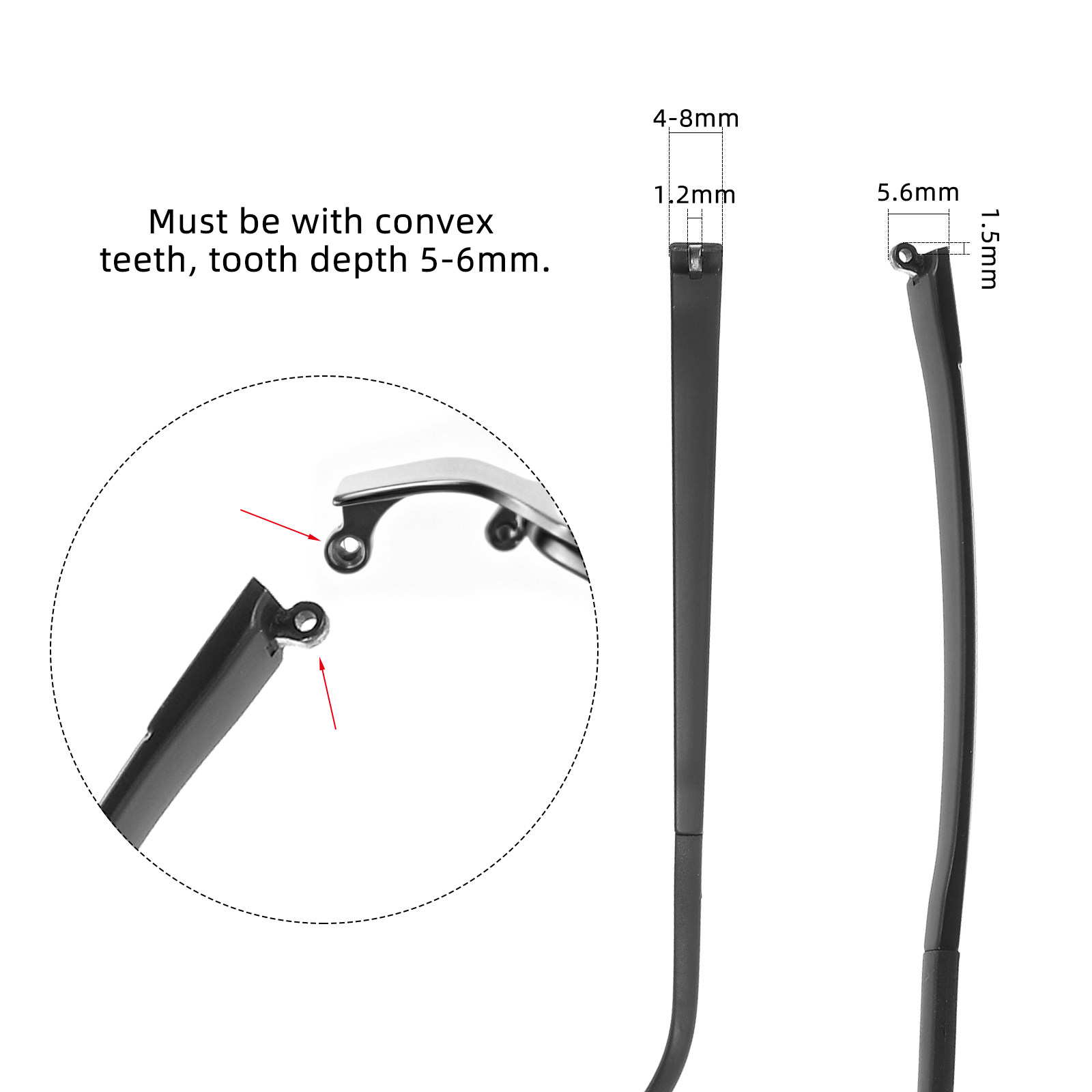 Silicone Ear Tip Replacement - Ujung Gagang Kacamata Universal, Bantalan Silikon