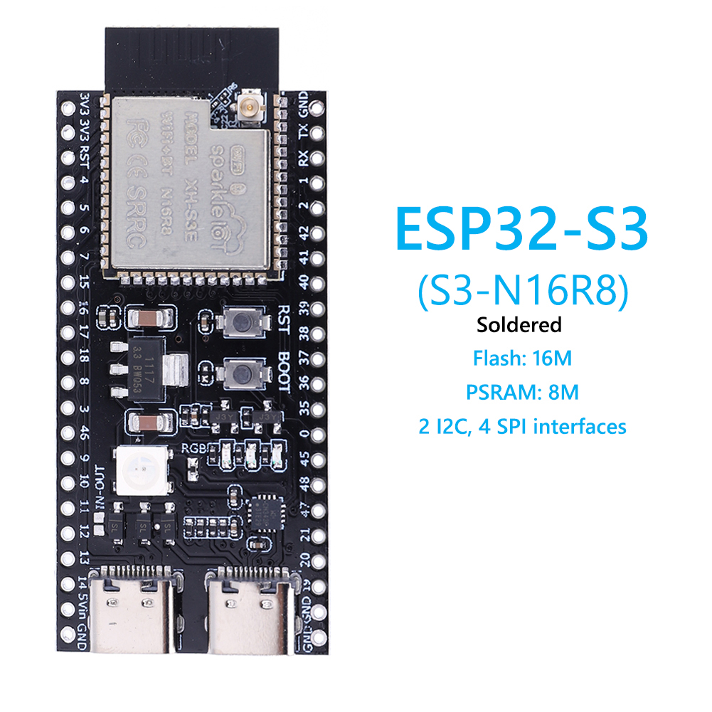 ESP32 S3 N16R8 N8R2 Papan Peng - Usb C Earphone ulasan dan harga