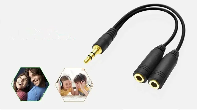 Pemisah Headphone, kabel ekste - Earphone Splitter Jack ulasan dan harga
